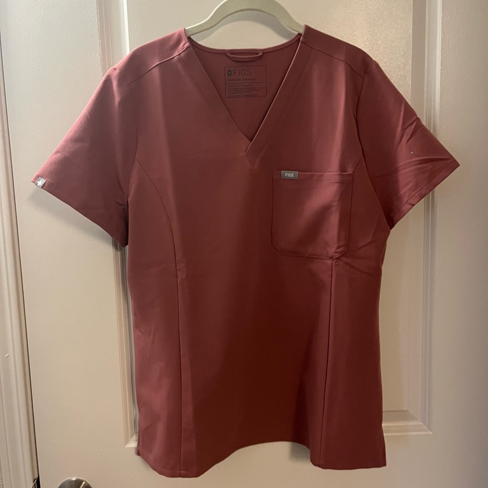 Figs Mauve Scrub Top